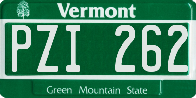 VT license plate PZI262