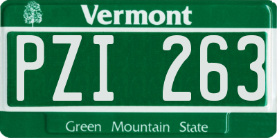 VT license plate PZI263