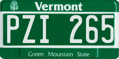 VT license plate PZI265