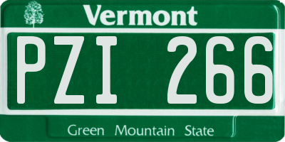 VT license plate PZI266