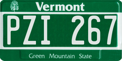 VT license plate PZI267
