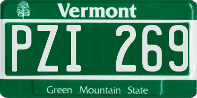 VT license plate PZI269