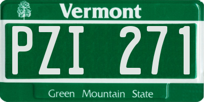 VT license plate PZI271