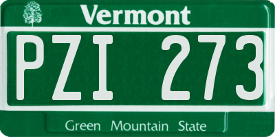 VT license plate PZI273