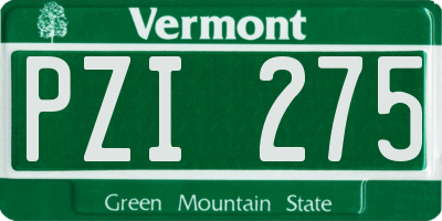 VT license plate PZI275