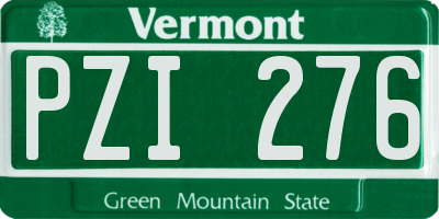 VT license plate PZI276