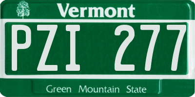 VT license plate PZI277