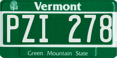 VT license plate PZI278