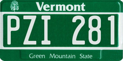 VT license plate PZI281