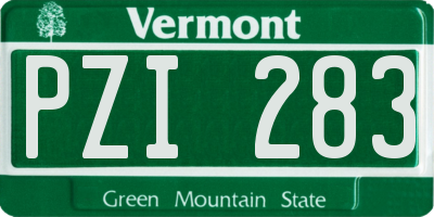 VT license plate PZI283