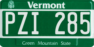 VT license plate PZI285