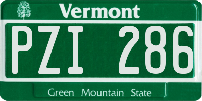 VT license plate PZI286