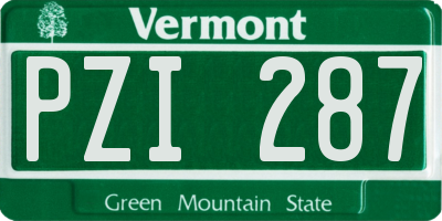 VT license plate PZI287