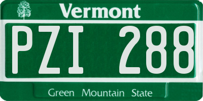 VT license plate PZI288