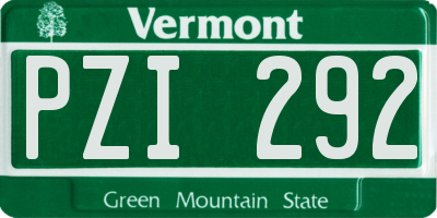 VT license plate PZI292