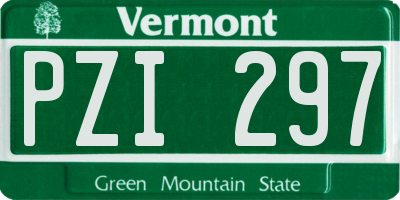 VT license plate PZI297