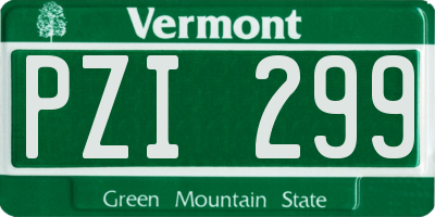 VT license plate PZI299