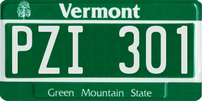 VT license plate PZI301