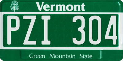 VT license plate PZI304