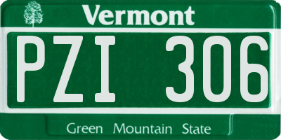 VT license plate PZI306