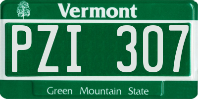 VT license plate PZI307