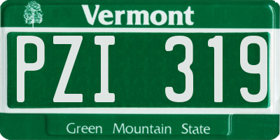 VT license plate PZI319