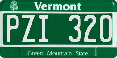 VT license plate PZI320