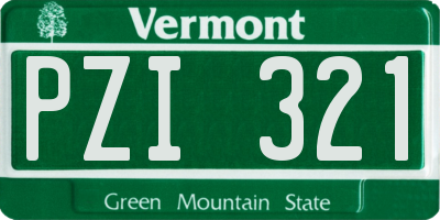 VT license plate PZI321