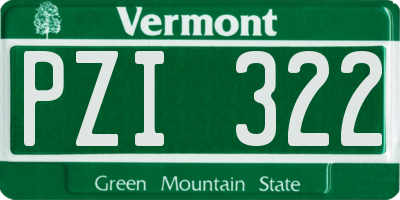 VT license plate PZI322