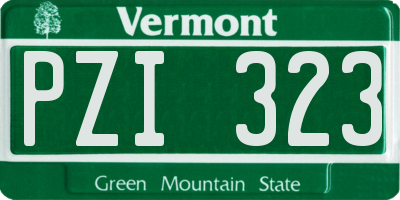 VT license plate PZI323