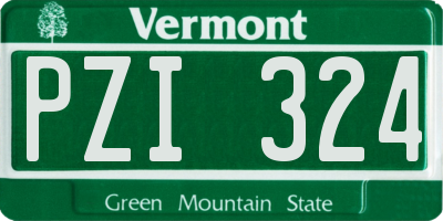 VT license plate PZI324