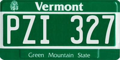 VT license plate PZI327