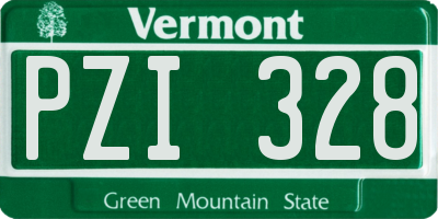 VT license plate PZI328