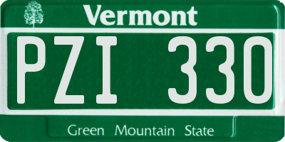 VT license plate PZI330