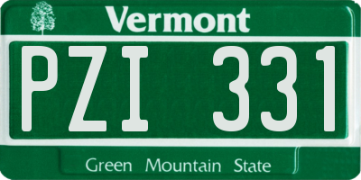 VT license plate PZI331