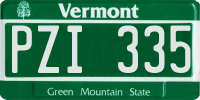 VT license plate PZI335