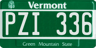 VT license plate PZI336