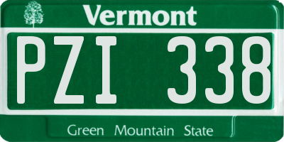 VT license plate PZI338