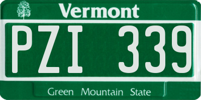 VT license plate PZI339