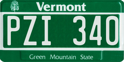 VT license plate PZI340