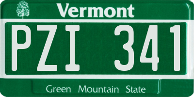 VT license plate PZI341