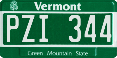 VT license plate PZI344