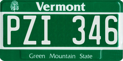 VT license plate PZI346