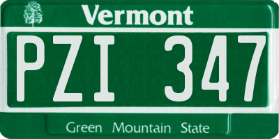 VT license plate PZI347