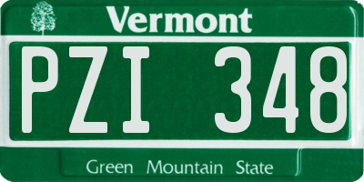 VT license plate PZI348