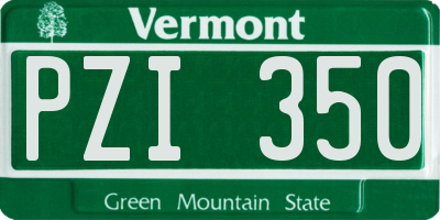 VT license plate PZI350