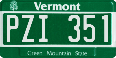 VT license plate PZI351
