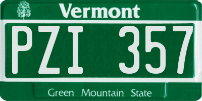 VT license plate PZI357
