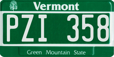 VT license plate PZI358