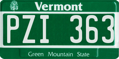 VT license plate PZI363